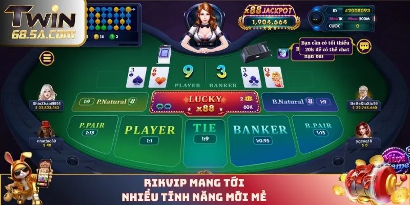 RIKVIP mang tới nhiều tính năng mới mẻ 